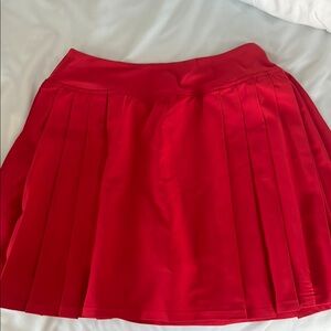 Red Pleated Women's Skirt-NEW (no tags)